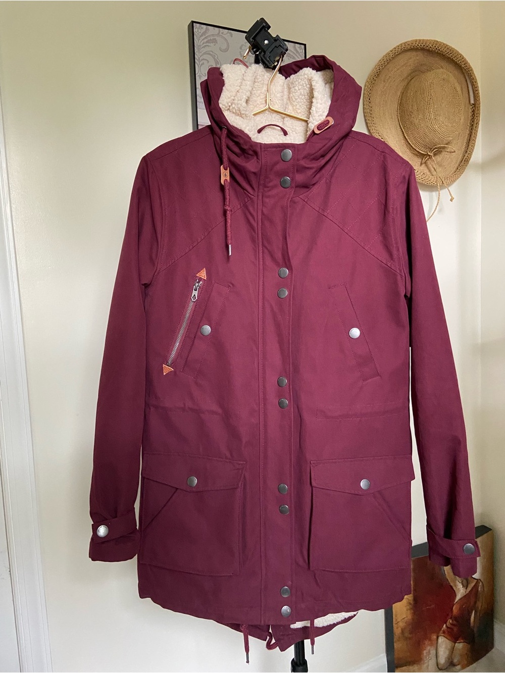 Volcom Women's Burgundy Hooded Ski Jacket